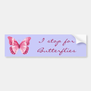 Butterfly roze Bumpersticker