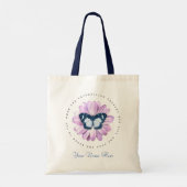 Butterfly roze Daisy Inspirerend Voeg Jouw naam to Tote Bag (Achterkant)