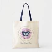 Butterfly roze Daisy Inspirerend Voeg Jouw naam to Tote Bag (Voorkant)
