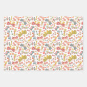 Butterfly roze groen inpakpapier vel (Voorkant 3)