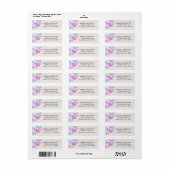  Butterfly roze Lila Return Address Label (Full Sheet)