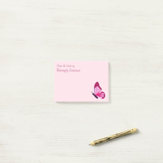 Butterfly Roze Paars Post-it® Notes (Op bureau)