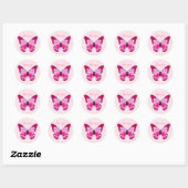 Butterfly Roze Paars Ronde Sticker (Vel)