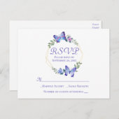 Butterfly RSVP Uitnodiging Briefkaart (Voorkant / Achterkant)