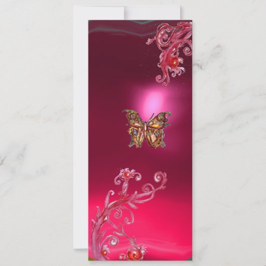 BUTTERFLY RUBY, helder rood roze violet Kaart (Voorkant)