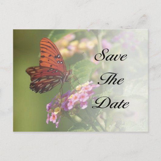 Butterfly Save the Date Briefkaart (Voorkant)