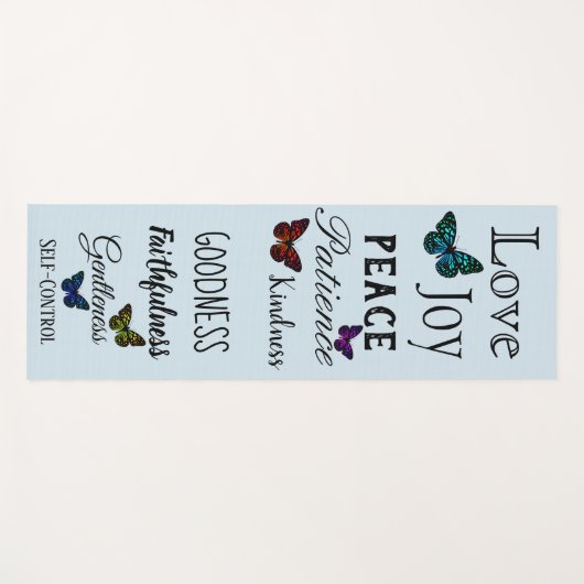 Butterfly Scripts blauw Yogamat (Voorkant (horizontaal))