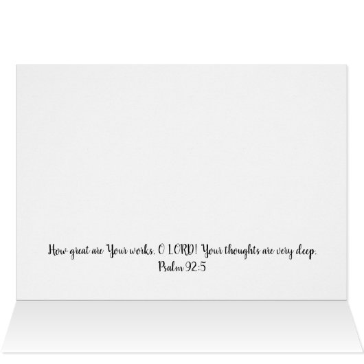 Butterfly Scripture Note Kaart Psalm 92:5 (Binnen Horizontaal (Boven))