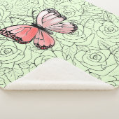 Butterfly Sherpa Blanket Rozen - Aangepaste kleure Deken (3/4)