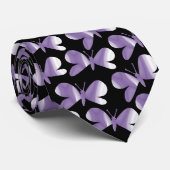 Butterfly Silhouettes - Diamond tex op Black Stropdas (Opgerold)