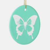 Butterfly sketch, aqua en white keramisch ornament (Rechts)