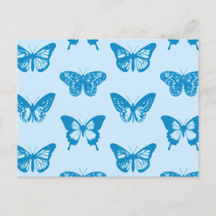 Butterfly sketch, cerulean and sky blue briefkaart