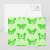 Butterfly sketch, kalkgroen briefkaart (Voorkant / Achterkant)