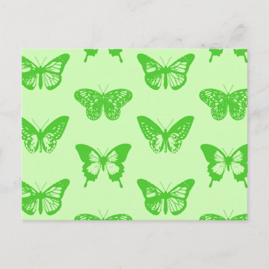 Butterfly sketch, kalkgroen briefkaart (Voorkant)