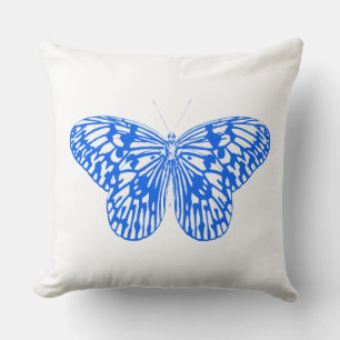 Butterfly sketch, kobaltblauw kussen