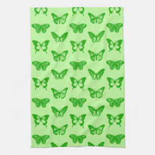 Butterfly Sketch, Limoen en Emerald Green Theedoek