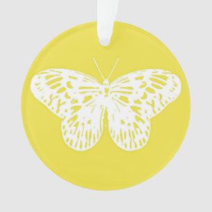 Butterfly sketch, mosterdgoud en wit ornament