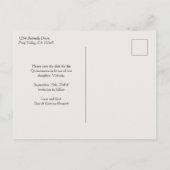 Butterfly Skies Roze Zilveren Confetti Save the Da Aankondigingskaart (Achterkant)