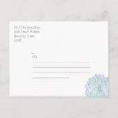 Butterfly Sky Blue Chrysanthemum Save the Date Aankondigingskaart (Achterkant)