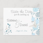 Butterfly Sky Blue Chrysanthemum Save the Date Aankondigingskaart (Voorkant)