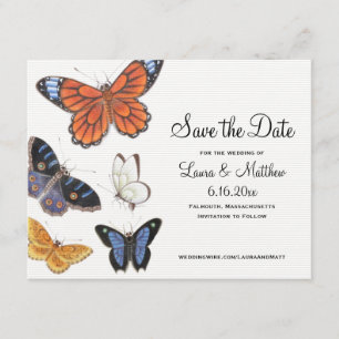 Butterfly slaat de datum op -  illustratie save the date