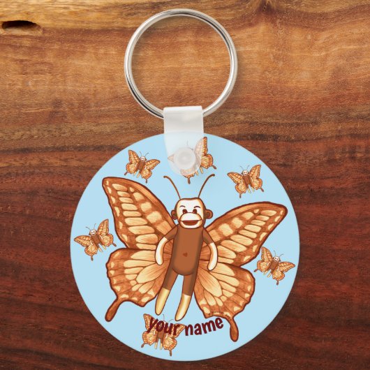 Butterfly Sock Monkey sleutelhanger (Voorkant)