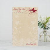 Butterfly Sparkle Persoonlijke briefpapier (Staand voorkant)