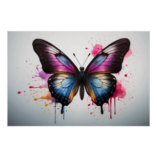 *~* Butterfly Spash Splatter Waterverf AP52 Perfect Poster