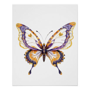 Butterfly Speelse Schattige Fun Animal Kleurrijke Perfect Poster