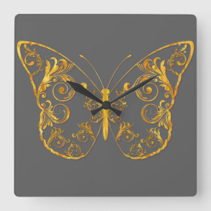 Butterfly Square Wall klok