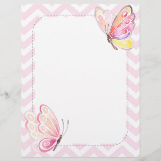 Butterfly Stationery Pink Letter Paper Briefhoofd