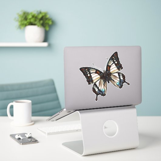 Butterfly Sticker (Laptop op bureau)