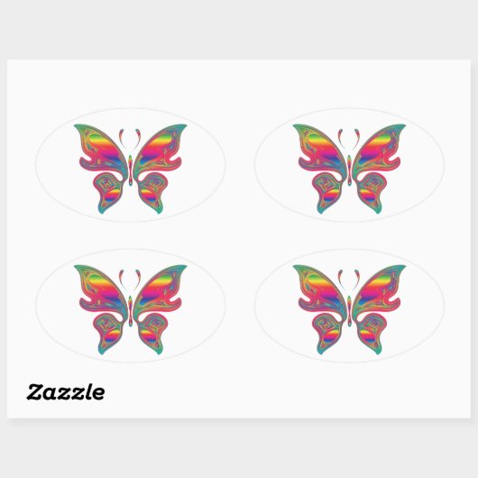 Butterfly-stickers Ovale Sticker (Vel)
