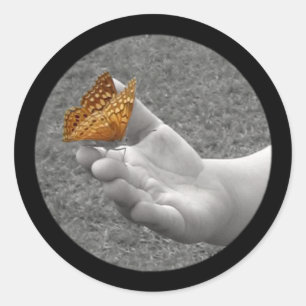 Butterfly-stickers Ronde Sticker