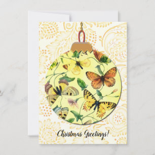 Butterfly  Style Kerst Ornament Kaart