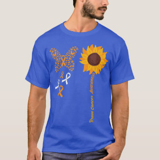 Butterfly Sunflower Brain Cancer Awareness Chemo W T-shirt