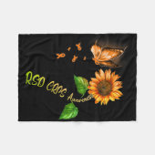 Butterfly Sunflower RSD CRPS Bewustzijn Fleece Deken (Voorkant (Horizontaal))