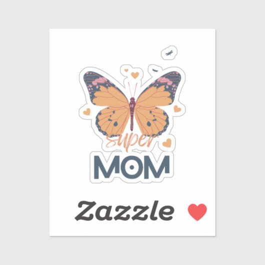 Butterfly Super MOM Sticker (Vel)