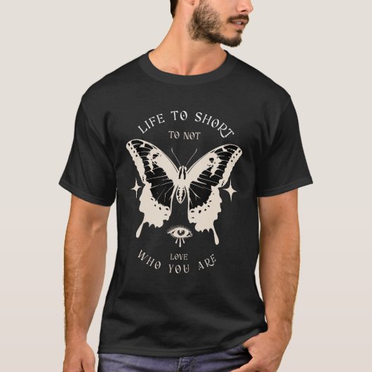 Butterfly SVG | Life Too Short Quote T-Shirt (Devant)