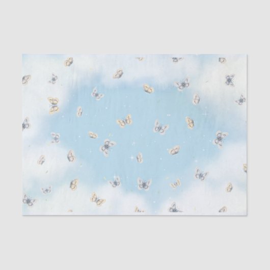 Butterfly Swarm in Dreamweaver Blue Sky Tissuepapier (Voorkant)