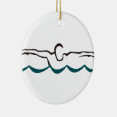 Butterfly Swimmer Keramisch Ornament (Rechts)