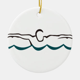 Butterfly Swimmer Keramisch Ornament