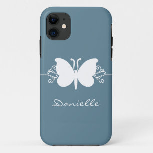 Butterfly Swirl BT iPhone 5 Hoesje, blauw 11 Hoesje