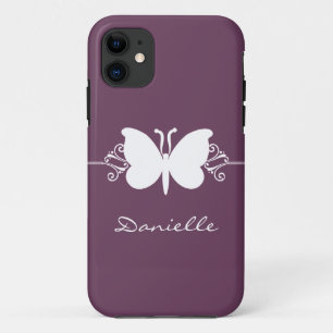 Butterfly Swirl BT iPhone 5 Hoesje, Paars iPhone 11 Hoesje
