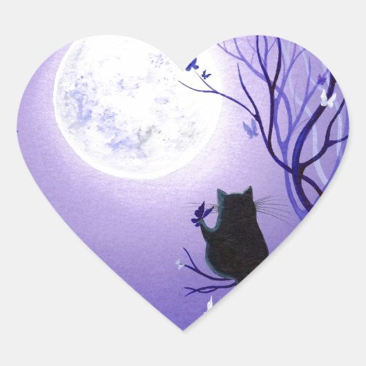 Butterfly Swirl Hart Sticker (Voorkant)