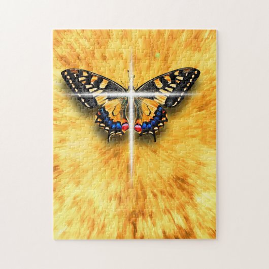 Butterfly symboliseert het herstel van Christus Legpuzzel (Verticaal)