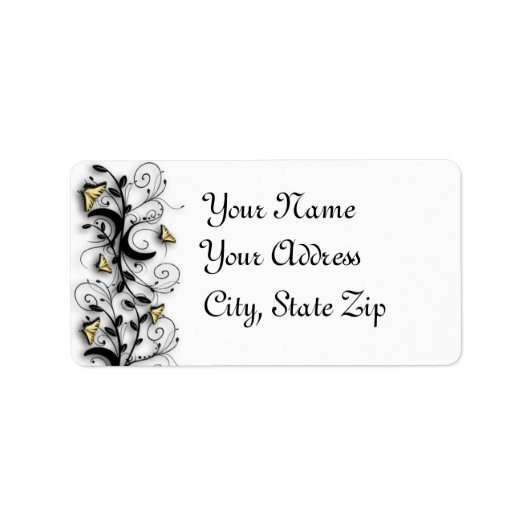 Butterfly Theme Etiket (Voorkant)