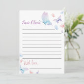 Butterfly Time Capsule Note Kaart (Staand voorkant)