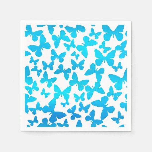 Butterfly Toss (Blauw) Servet (Voorkant)