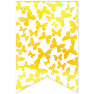 Butterfly Toss (Geel) Bunting Flags Vlaggetjes